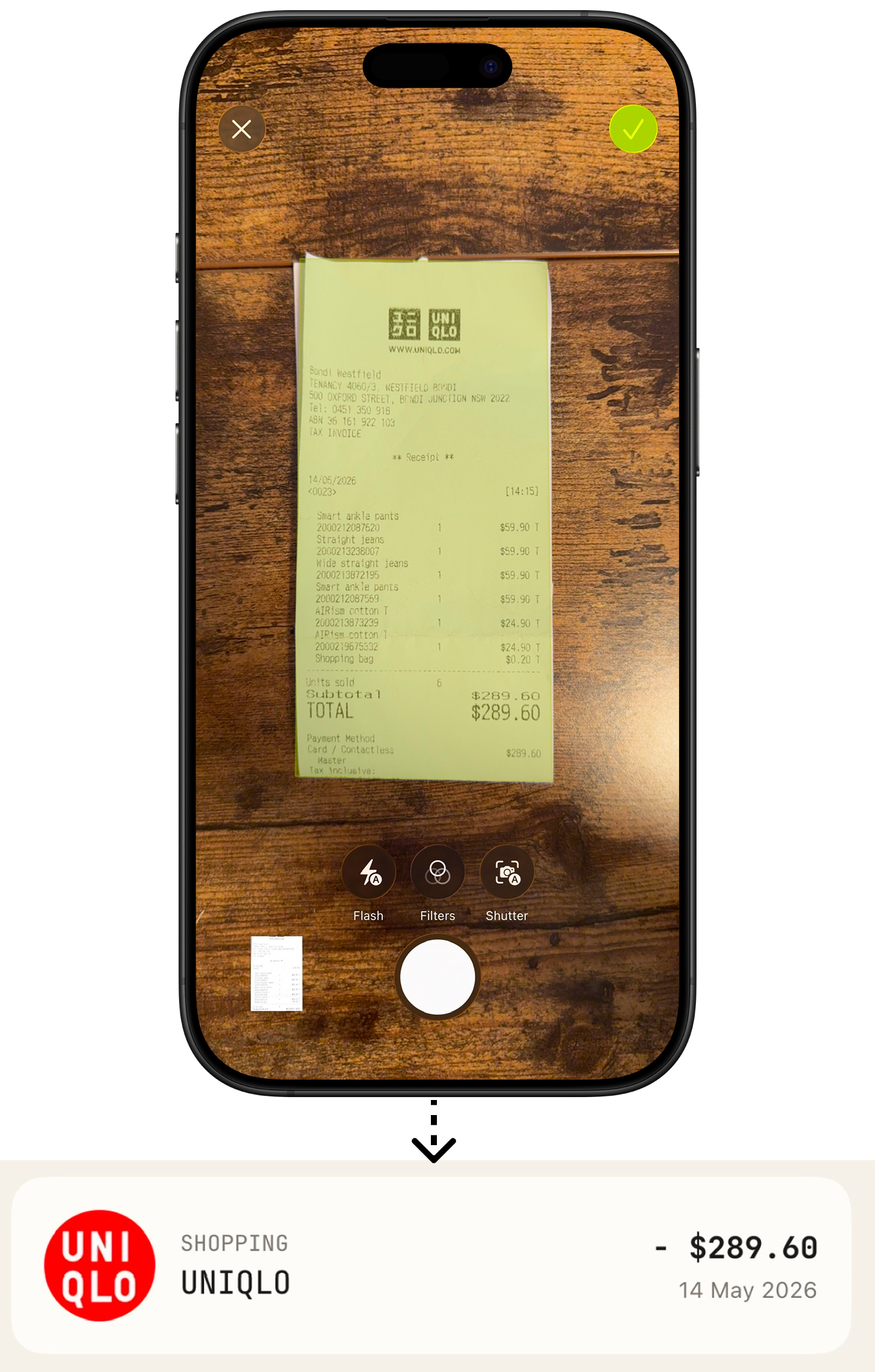 Scanning a receipt to log every line item instantly